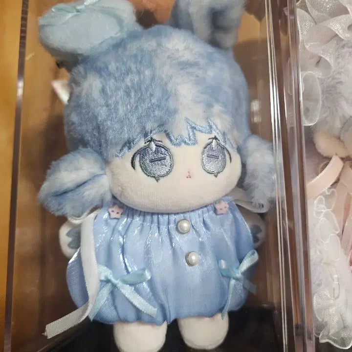 [BUNJANG] 10cm Doll Clothes with Blue Heart Hairpin / 10cm 솜인형 옷