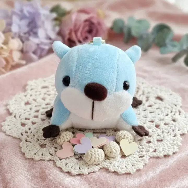 [BUNJANG] Sky Blue Squirrel Plush Keychain / 하늘색 다람쥐 인형 키링