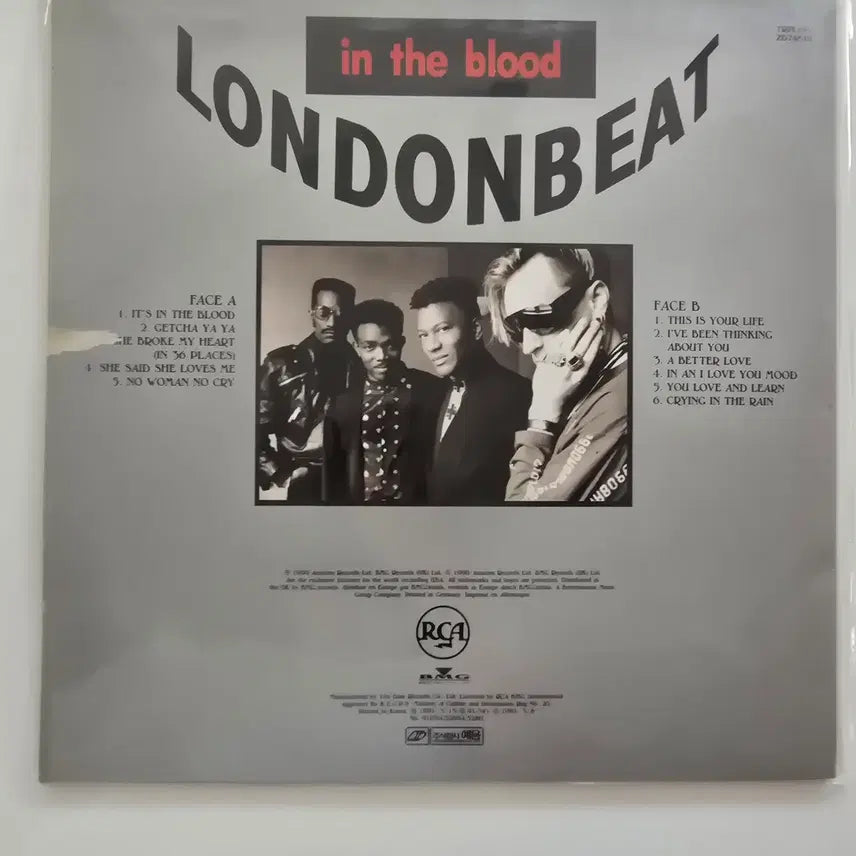 [BUNJANG] Londonbeat In The Blood LP with Lyric Book / 런던비트 LP / Londonbeat - In The Blood/ 가사집 있음/ EX+