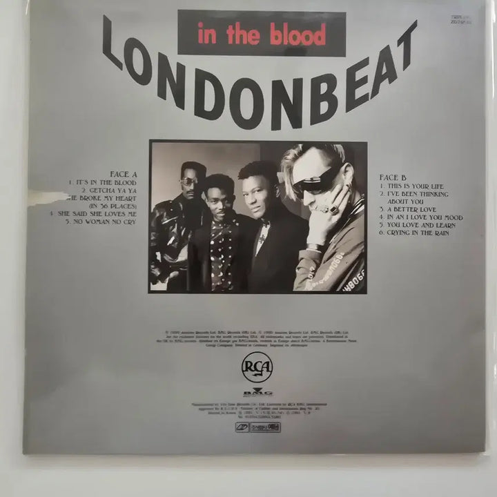 [BUNJANG] Londonbeat In The Blood LP with Lyric Book / 런던비트 LP / Londonbeat - In The Blood/ 가사집 있음/ EX+