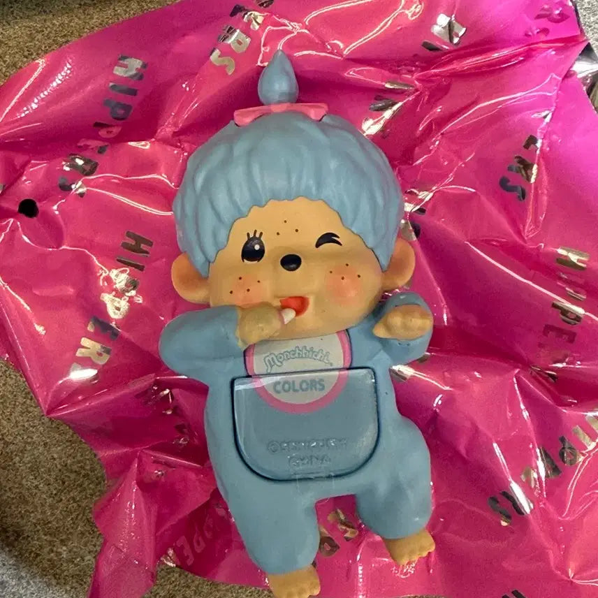 [BUNJANG] Monchhichi Hipper Colors Wink Series Sky Blue / 몬치치 히퍼 컬러즈 윙크 시리즈 하늘색 스카이