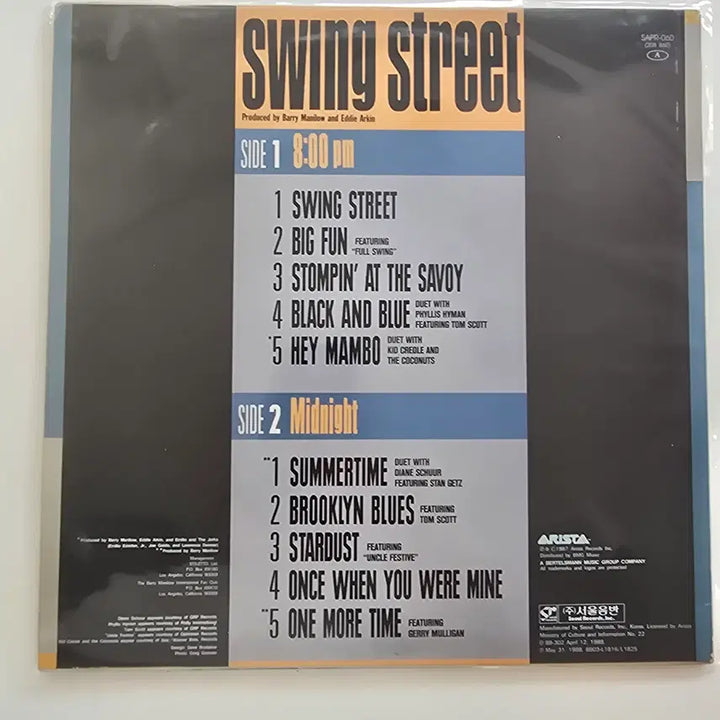 [BUNJANG] Barry Manilow Swing Street LP with Lyric Sheet / 배리 매니로우 LP / Barry Manilow - Swing Street/가사집 있음/ MINT