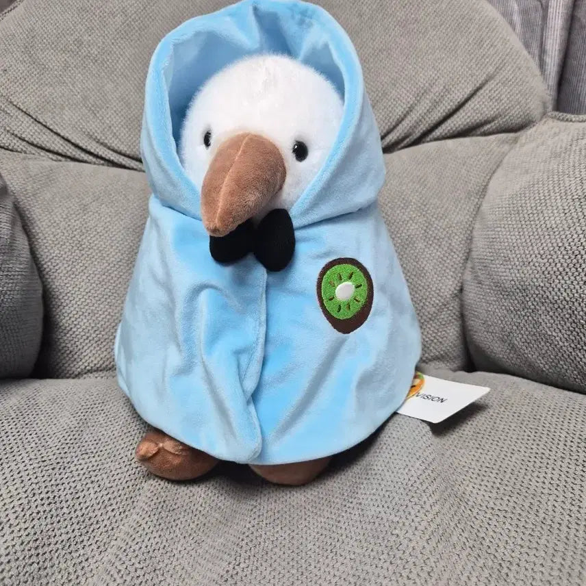 [BUNJANG] Kiwi Bird Plush (23cm) - Juice Kiwi Fruit, White, with Cape / 망토 과즙키위새키키 화이트 키키 23cm 키위새중형인형