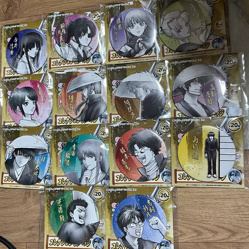 [BUNJANG] Gintama Original Art Exhibition Big Can Badges (14 Types) Bundle Set / 은혼 원화전 빅캔뱃지 14종 일괄판매
