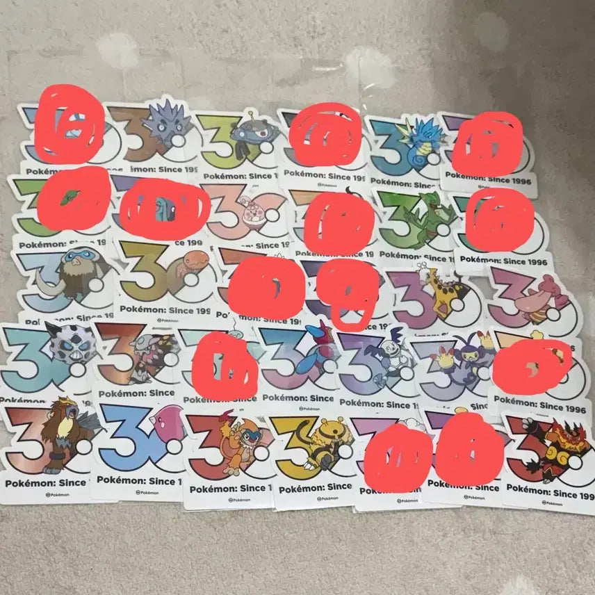[BUNJANG] Pokemon 30th Anniversary Logo Sticker Set / [판매]포켓몬 30주년 로고스티커 원가양도합니당 !!!!!