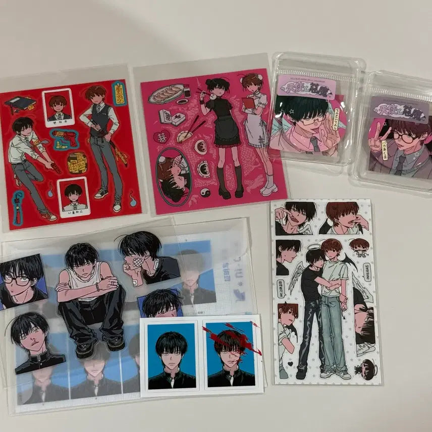 [BUNJANG] ENHYPEN Sunoo &amp; Ni-ki Sticker Pin Button Bundle Set / 앤팀 닉쭈 믹히님 스티커 핀버튼 일괄 니콜라스 의주