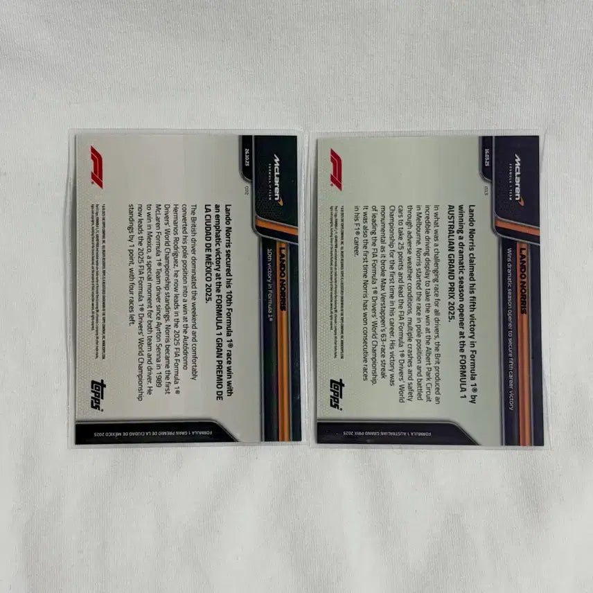 [BUNJANG] F1 McLaren Lando Norris 2025 Topps NOW Uniform Turbo Attack Trading Card / f1 맥라렌 란도 랜도 노리스 탑스 나우 카드 양도합니다 유니폼 터보어택 레고 부라고 핫휠