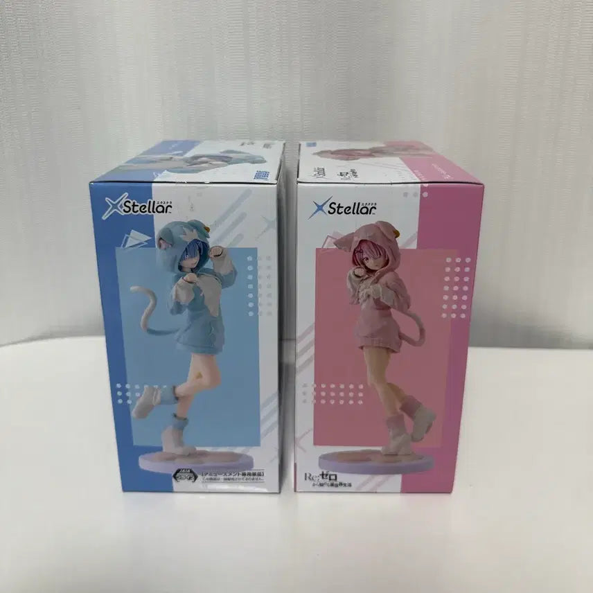 [BUNJANG] SEGA Re:Zero Ram &amp; Rem Cat Hood Bundle Set (Sealed) / 미개봉 일괄 SEGA Re:Zero 람&amp;렘 피규어