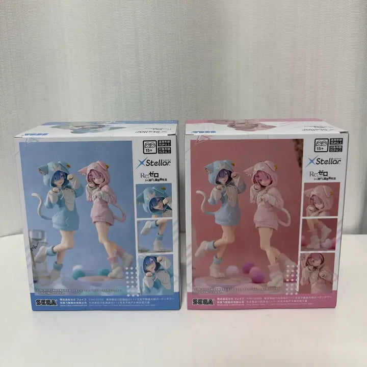 [BUNJANG] SEGA Re:Zero Ram &amp; Rem Cat Hood Bundle Set (Sealed) / 미개봉 일괄 SEGA Re:Zero 람&amp;렘 피규어