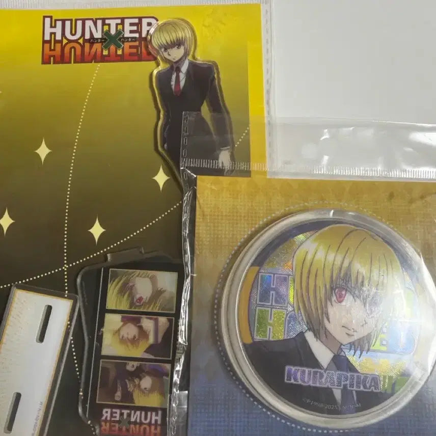 [BUNJANG] Hunter x Hunter Kurapika Acrylic Standee &amp; Big Can Badge Bundle Set / 헌터헌터 크라피카 아크릴 스탠딩, 빅캔뱃지 일괄