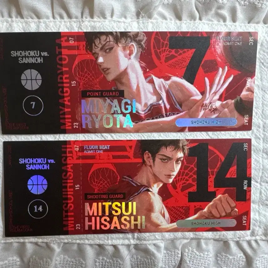 [BUNJANG] Slam Dunk Game Ticket Replica (Jang Dae Man, Song Tae Seop) / 슬램덩크 비공굿 농큐님 경기티켓 정대만 송태섭