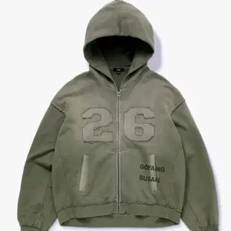 [BUNJANG] BTS Arirang Hoodie Zip-up Khaki M / [BTS] 현물 방탄 아리랑 후드 Korea hoodie 집업 GOYANG BUSAN 카키 M 새상품