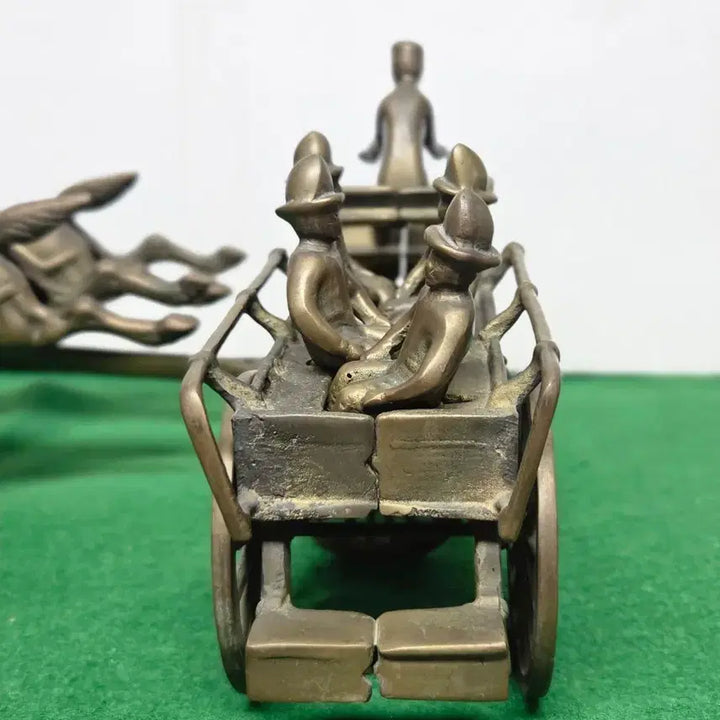 [BUNJANG] Vintage British Police/Fire Patrol Solid Brass Horse Carriage (52cm, 4.25Kg) / *빈티지)영국 경찰/소방 순찰 황동 쌍두 마차(52cm/4.25Kg)