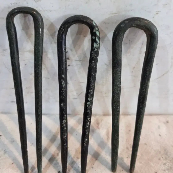 [BUNJANG] 3 Goryeo Dynasty Bronze Hairpins / 청동기 / 800년 고려시대 동곳 3점
