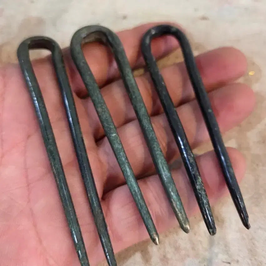 [BUNJANG] 3 Goryeo Dynasty Bronze Hairpins / 청동기 / 800년 고려시대 동곳 3점