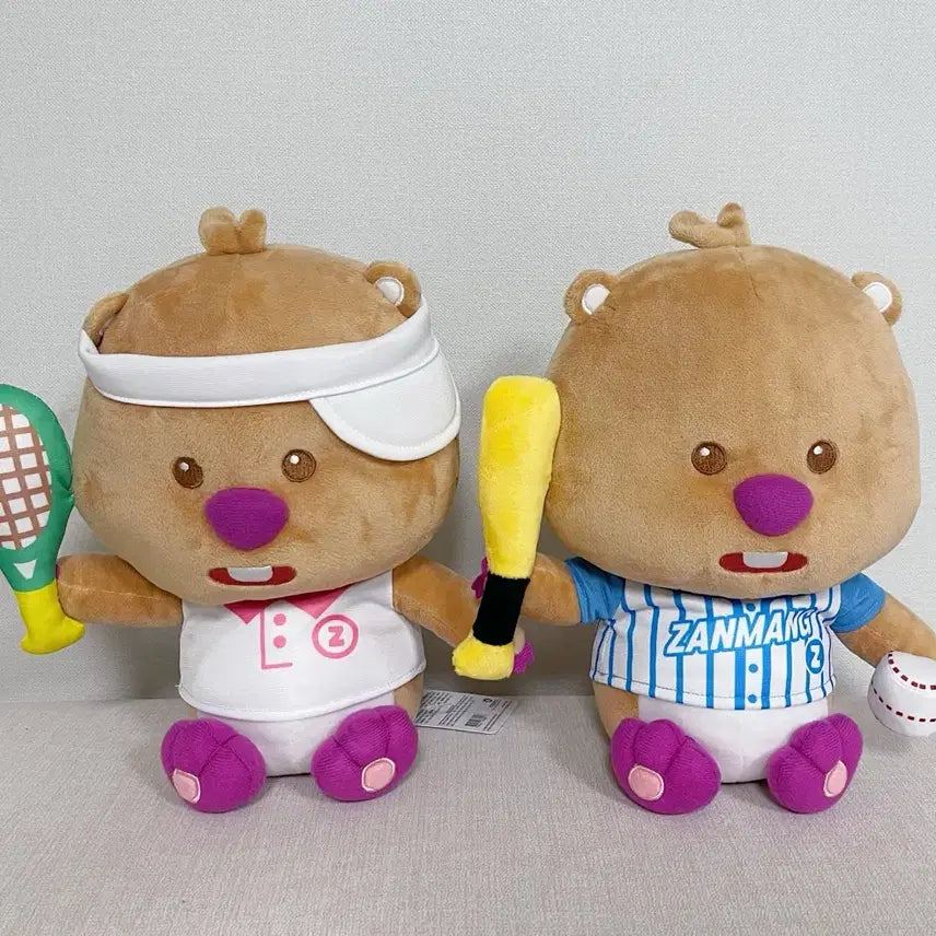 [BUNJANG] Jalmang Rupi Sports Baseball Tennis Medium Plush Set (2 Types) / 잔망루피 스포츠 야구 테니스 중형 인형 2종 세트
