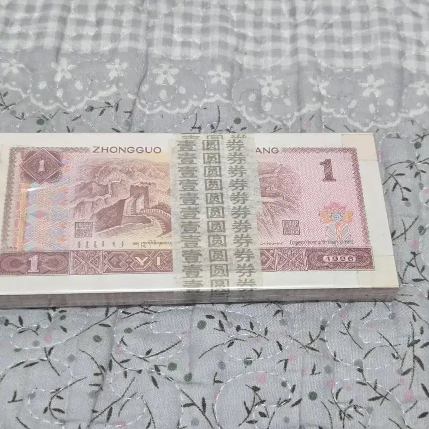 [BUNJANG] 1996 Chinese 1 Yuan Banknote Bundle (100 Pieces) / 중국 1위안1996년 지폐100장 묶음