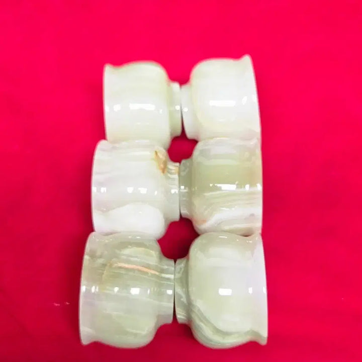 [BUNJANG] Natural Jade Tea/Soju Cups Set of 6 with Storage Box / *천연옥 찻잔/술잔  6개 세트(4cm/100g)
