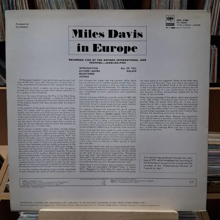 [BUNJANG] Miles Davis - In Europe Live LP / 민트 소장가치 마일스 데이비스 인 유럽 LP 할인