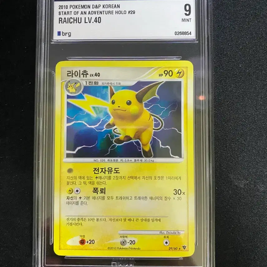 [BUNJANG] Pokemon Card Ancient Card Raichu 1st Edition BRG9 Graded / 포켓몬카드 고대카드 dp 라이츄 초판 brg9등급