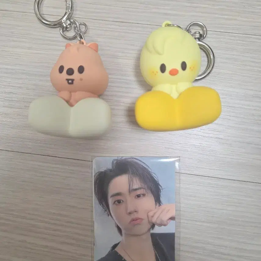 [BUNJANG] Bbokari &amp; Quokka Clicker Keychain Bundle Set with Online Exclusive Photocard / 뽁아리+쿼카 클리커, 온라인 특전