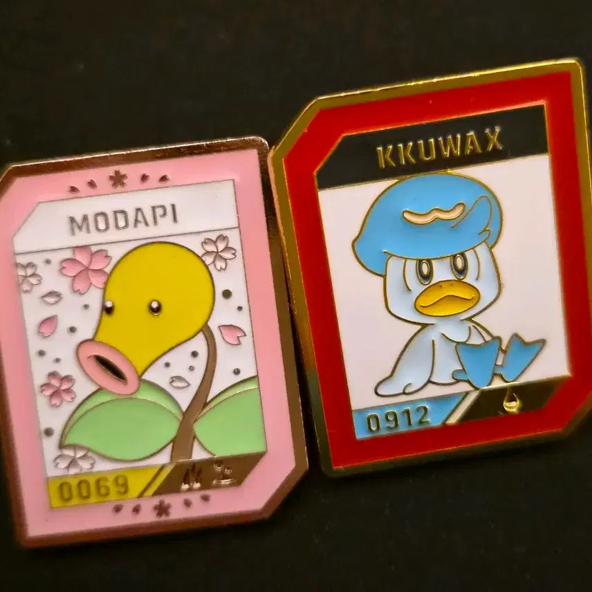 [BUNJANG] Pokemon Isaac Toast Badge Set (Fomantis + Exeggcute) / 포켓몬 이삭토스트 뱃지 꾸왁스+모다피 일괄 배지