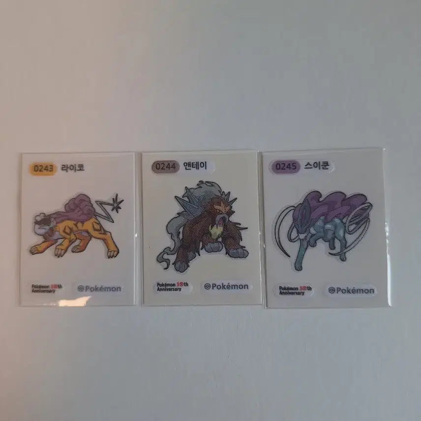 [BUNJANG] Pokemon Sticker Set Raikou Entei Suicune 3종 / 포켓몬 띠부씰 라이코 앤테이 스이쿤 3종