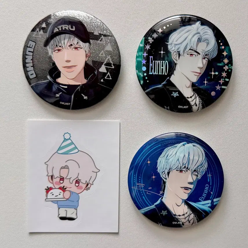 [BUNJANG] PlaYce Eunho Sticker &amp; Can Badge Set / 플레이브 은호 십카페 스티커 캔뱃지