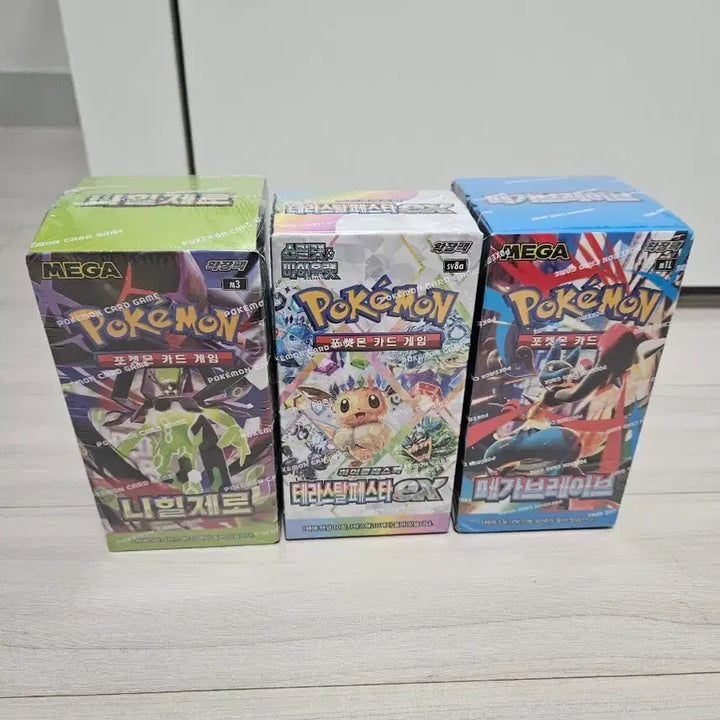[BUNJANG] TeraStal Festa 6.7 EX Mega Brave Nihil Zero Pokemon Card Box / 최저가,슈링크o) 테라스탈 6.49 페스타 ex 메가브레이브 니힐제로 포켓몬 카드 한 박스 팩