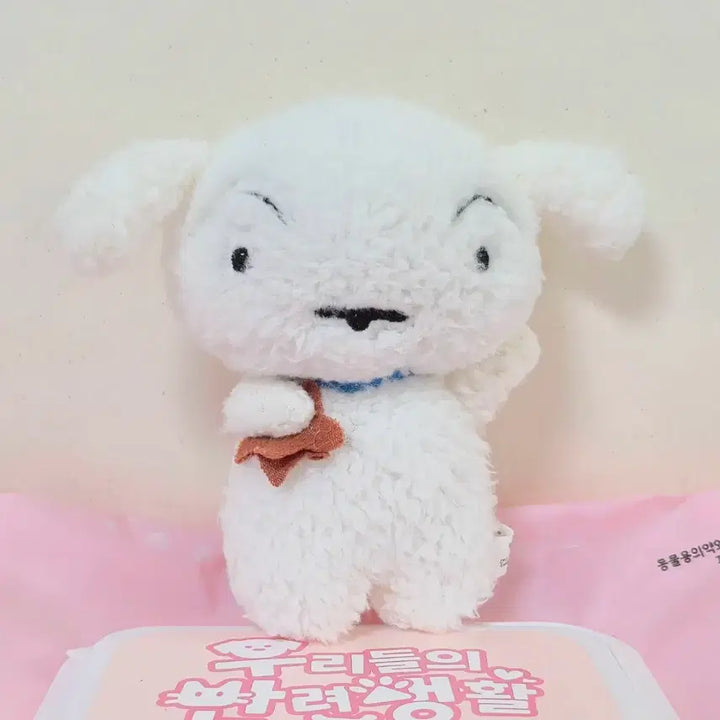 [BUNJANG] Crayon Shin-chan Chocobi Whitey Mascot Plush Doll / 고전 빈티지 애니 짱구 초코비 쿠키 든 흰둥이 마스코트 인형