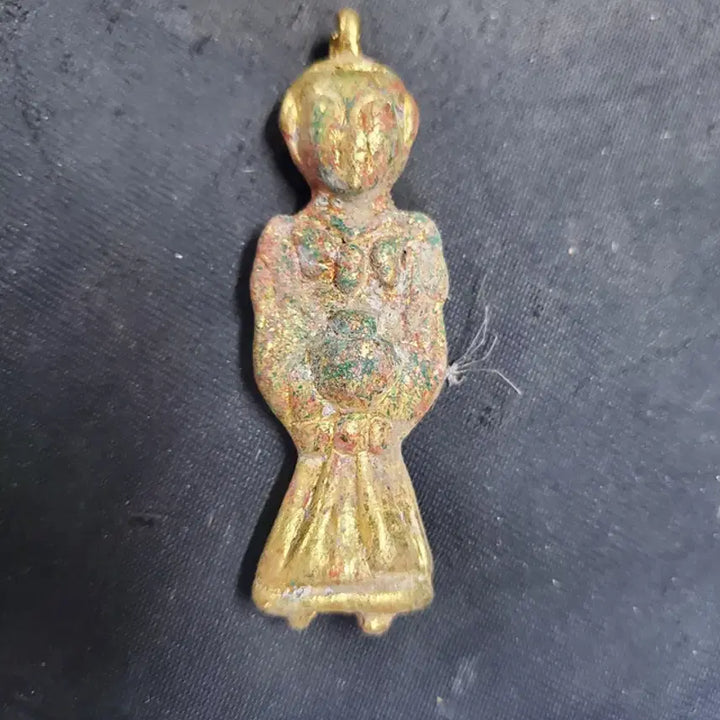 [BUNJANG] Gilded Bronze Figure Pendant (2) Chinese Antique Collectible / 출토품 금동제 인물형 호신불 펜던트(2) 중국 골동품 고미술품 수집품 불상 불교