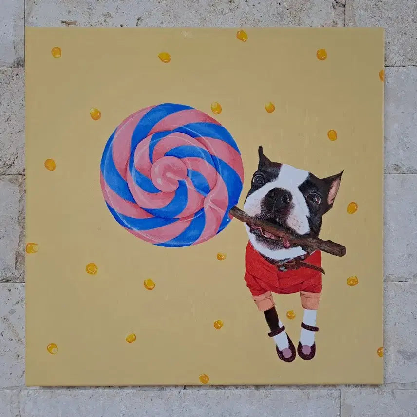 [BUNJANG] Dog and Candy Acrylic Picture Frame / 강아지와 사탕 아크릴 그림액자입니다