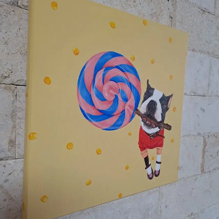 [BUNJANG] Dog and Candy Acrylic Picture Frame / 강아지와 사탕 아크릴 그림액자입니다