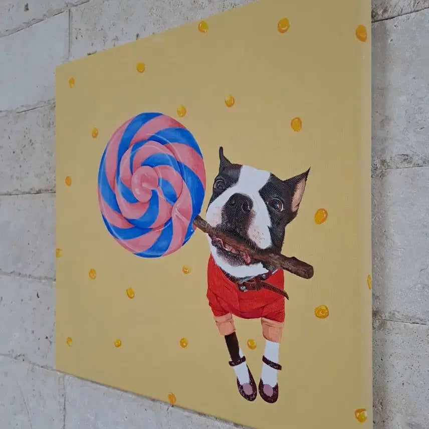 [BUNJANG] Dog and Candy Acrylic Picture Frame / 강아지와 사탕 아크릴 그림액자입니다