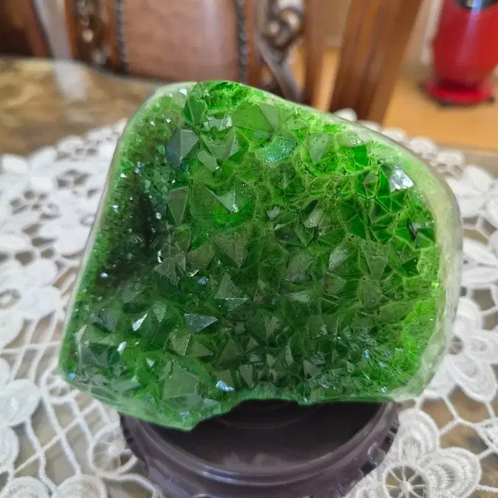 [BUNJANG] Natural Green Crystal Raw Stone (900-1000g) / 천연 녹색 수정원석(900~1000g)