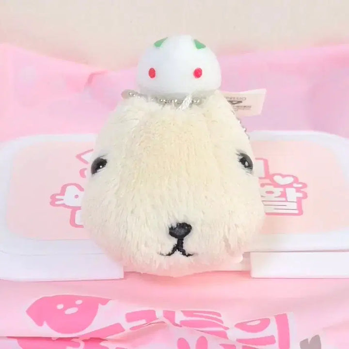 [BUNJANG] Mochi Rabbit Capybara Mascot Doll Keychain / 고전 빈티지 찹쌀떡 모찌 토끼 화이트 카피바라상 마스코트 똥인형 키링
