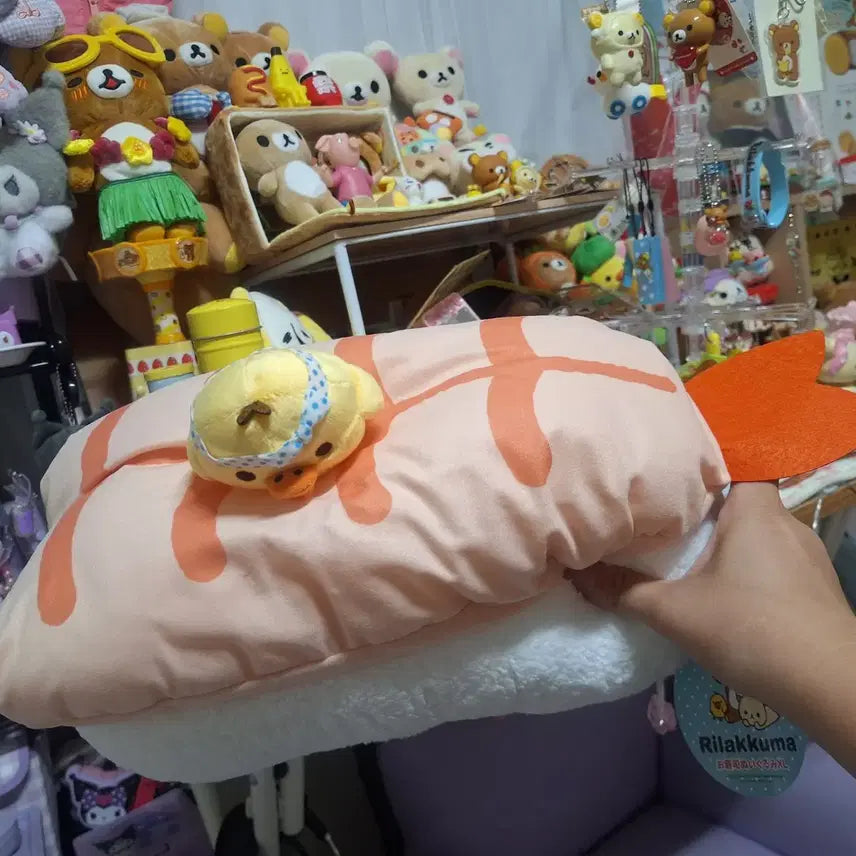[BUNJANG] Kiiroitori Giant Shrimp Sushi Plush Doll / (희귀)키이리토리 대왕새우초밥 인형