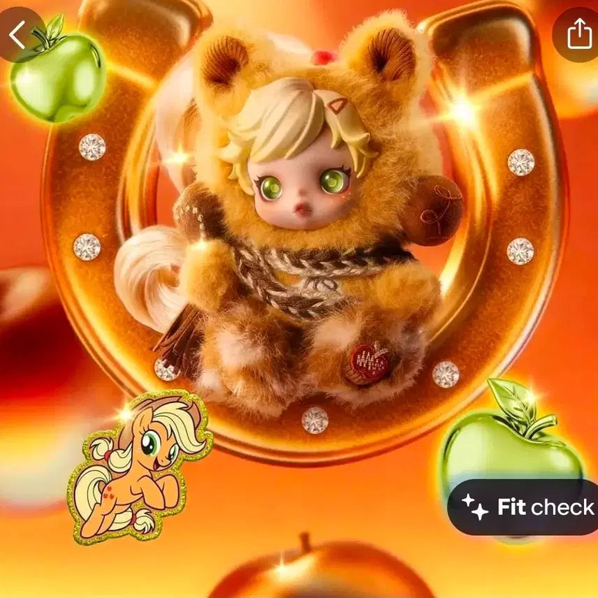 [BUNJANG] Pop Mart Skullpanda My Little Pony Applejack Keychain Figure / 팝마트 스컬판다 마이리틀포니 애플잭 미개봉 키링 피규어 산리오 산엑스