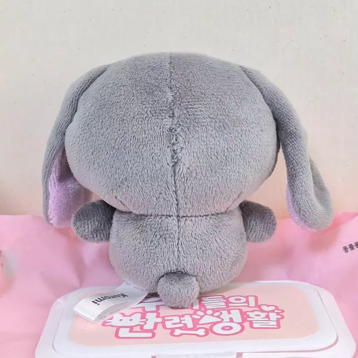 [BUNJANG] Sanrio Kuromi Sitting Plush Mascot Doll / 고전 빈티지 산리오 토끼 모자 쿠로미 앉은 누이 마스코트 인형