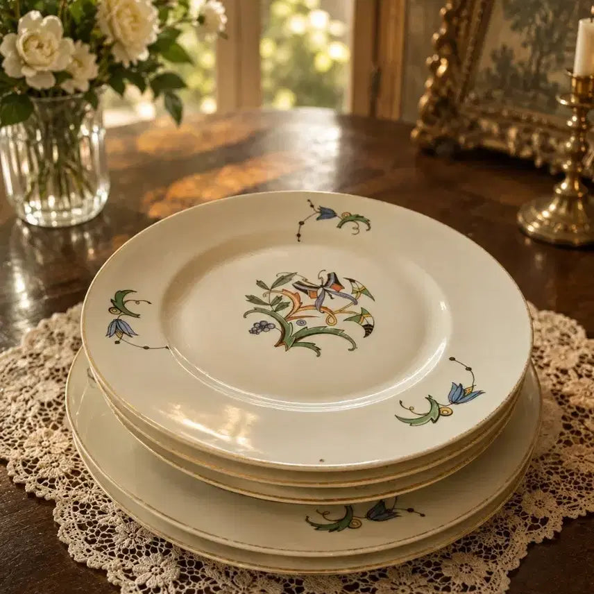 [BUNJANG] 1920s-1930s Czechoslovakia Porcelain Plate Set (8 Pieces) / [앤틱/빈티지] 1920~30년대 체코슬로바키아 고급 포슬린 접시 8장 세트