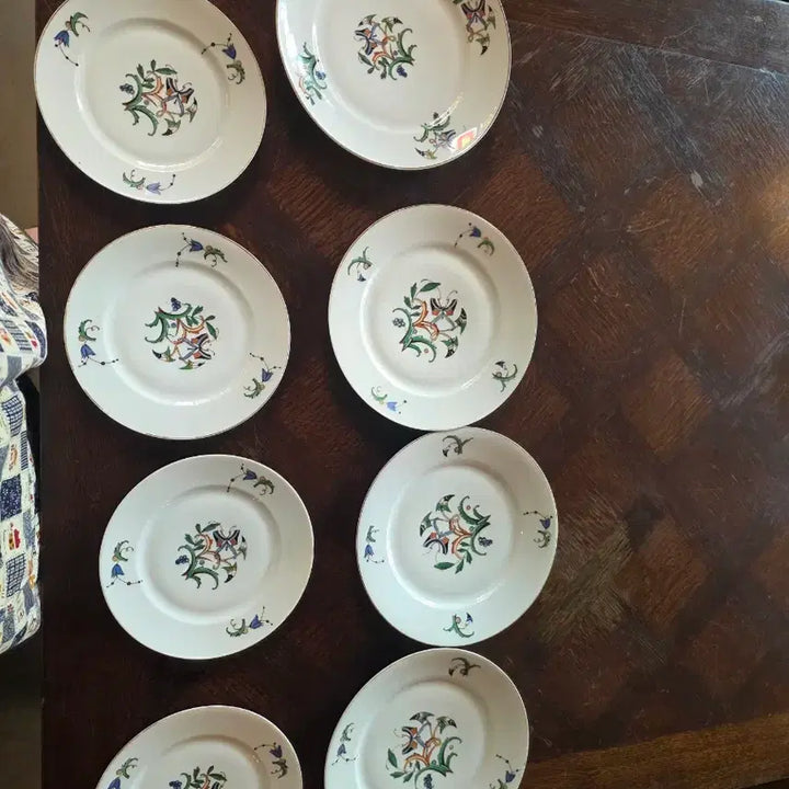 [BUNJANG] 1920s-1930s Czechoslovakia Porcelain Plate Set (8 Pieces) / [앤틱/빈티지] 1920~30년대 체코슬로바키아 고급 포슬린 접시 8장 세트