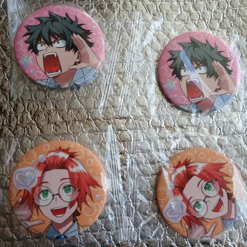 [BUNJANG] Phantom Buster Vol. 1 Special Edition Badge Set (4 Pieces) / 미개봉 팬텀버스터즈 초판특전 캔뱃지 4개 일괄 소년만화 애니굿즈 만화 만화책 애니 팬텀버스터즈초판