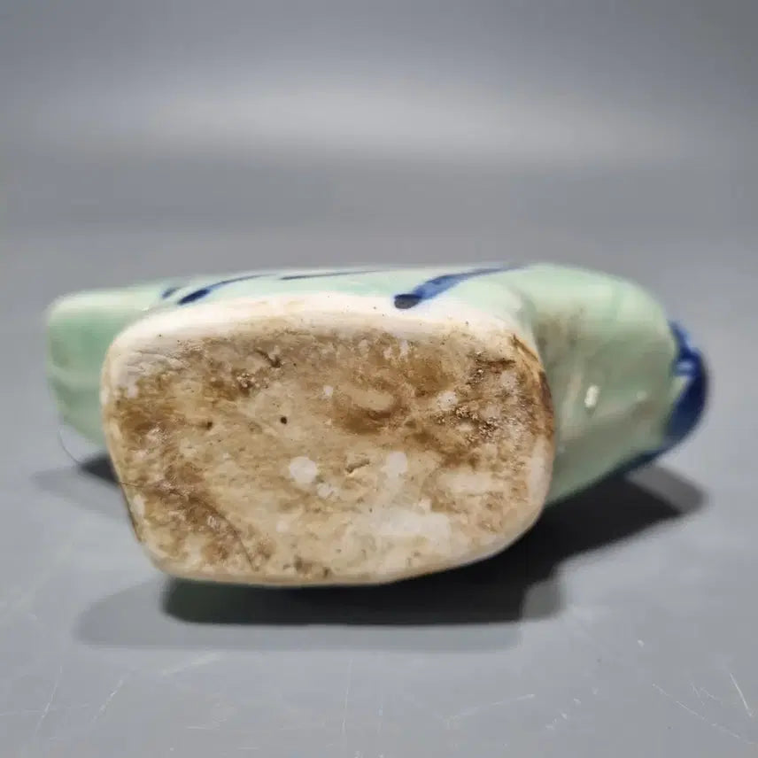[BUNJANG] Antique Celadon Leaf Water Dropper with Cicada / 골동품 청자 청화 나뭇잎 첩매미 연적. 가로11 높이 9