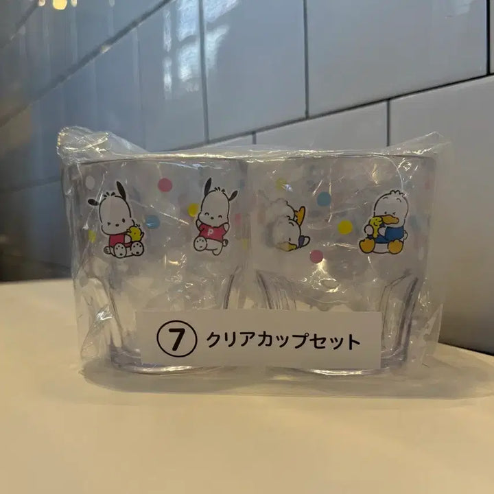 [BUNJANG] Sanrio Pochacco Face Clear Tumbler Set / 산리오 포차코 페클 아타리 쿠지 투명컵 세트