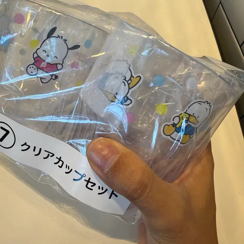[BUNJANG] Sanrio Pochacco Face Clear Tumbler Set / 산리오 포차코 페클 아타리 쿠지 투명컵 세트