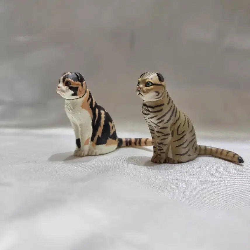 [BUNJANG] Kaiyodo Choco Egg Scottish Fold Cat Figure Set / 카이요도 초코에그 스코티시폴드 고양이 피규어 2종세트 생물피규어