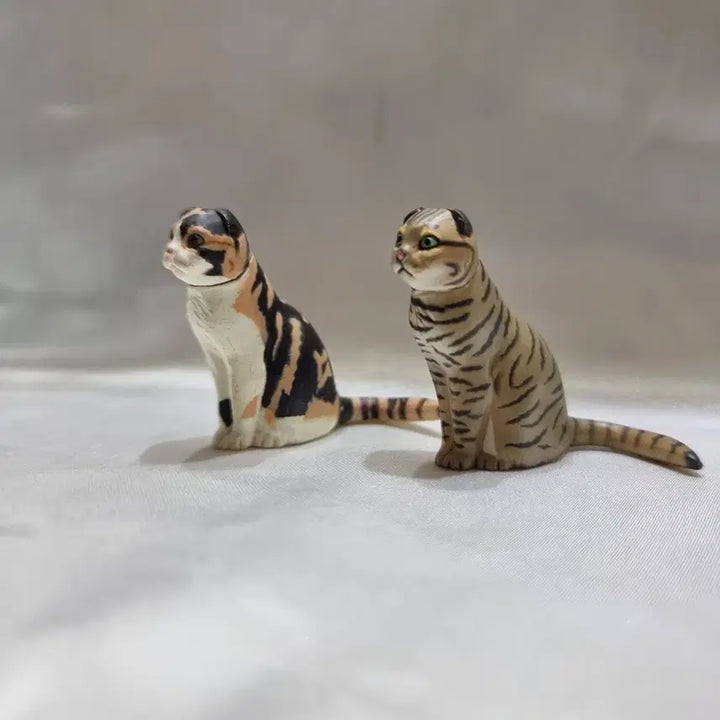[BUNJANG] Kaiyodo Choco Egg Scottish Fold Cat Figure Set / 카이요도 초코에그 스코티시폴드 고양이 피규어 2종세트 생물피규어
