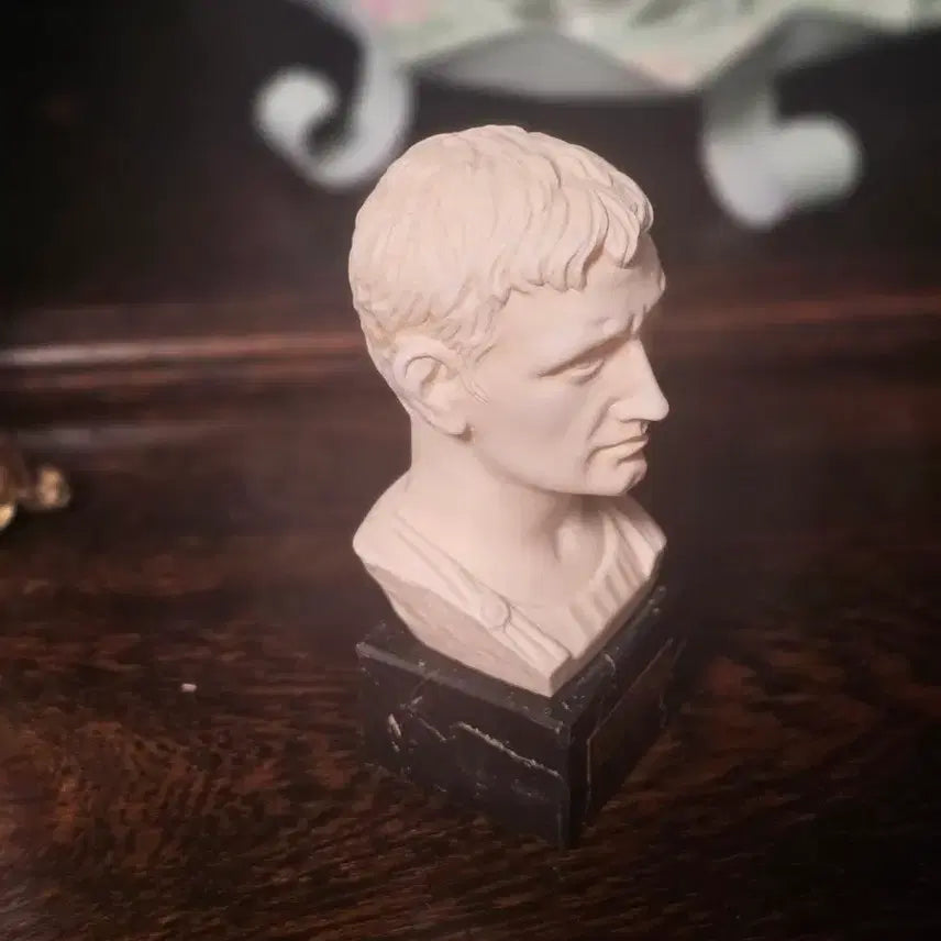 [BUNJANG] Caesar Bust Plaster Statue with Marble Base / 시저 흉상 석고상