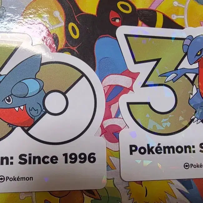 [BUNJANG] Pokemon 30th Anniversary Logo Sticker Set - Chinchou &amp; Delibird Bundle / 포켓몬스터 팝업스토어 30주년 로고 스티커 딥상어동 한바이트 일괄