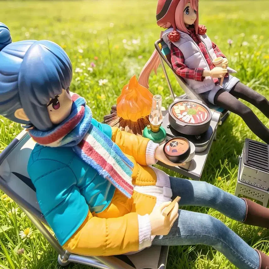 [BUNJANG] Yuru Camp Season 2 Gong Cloth Action Figure (Rin Shima &amp; Nadeshiko) / 유루캠시즌2 천옷 가동 피규어 (시마 린 &amp; 나데시코)